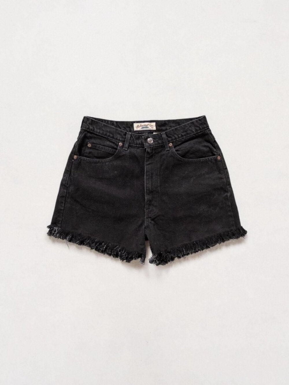 CUT OFF SHORTS Vintage Denim Black Jean 90's / 29 30 Inch Waist / Size 8